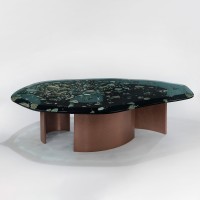 <a href="https://www.galeriegosserez.com/artistes/t-sakhi.html"> T SAKHI </a> - Reconciled Fragments - Low table "Amazonite"